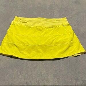 Lululemon 12 Tall Pace Rival Neon Yellow Women's Tennis Skirt